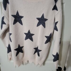 Entro Cream and Black Star Sweater